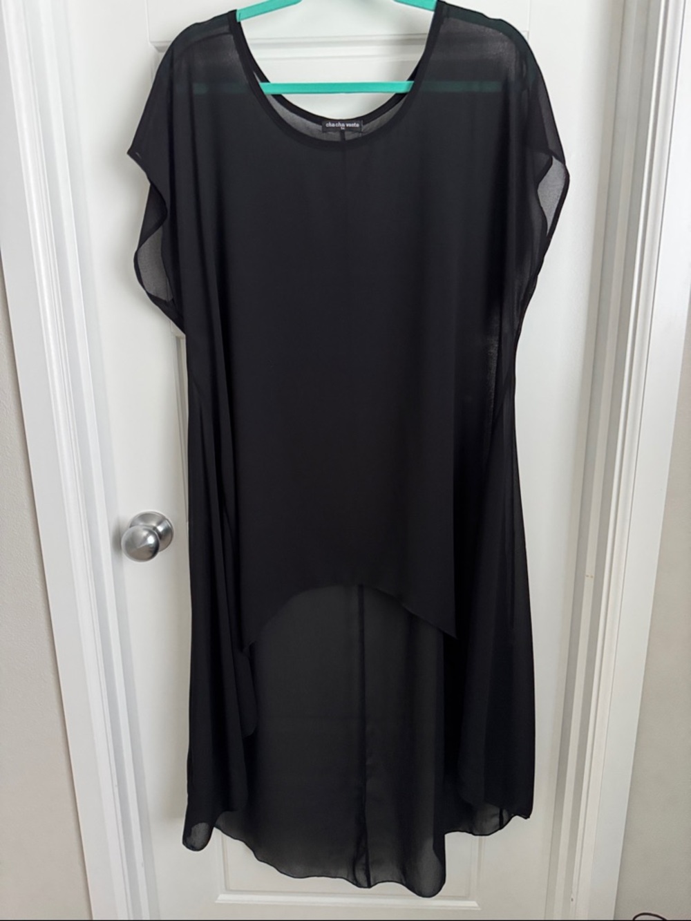 Black Sheer High-Low Flowing Top